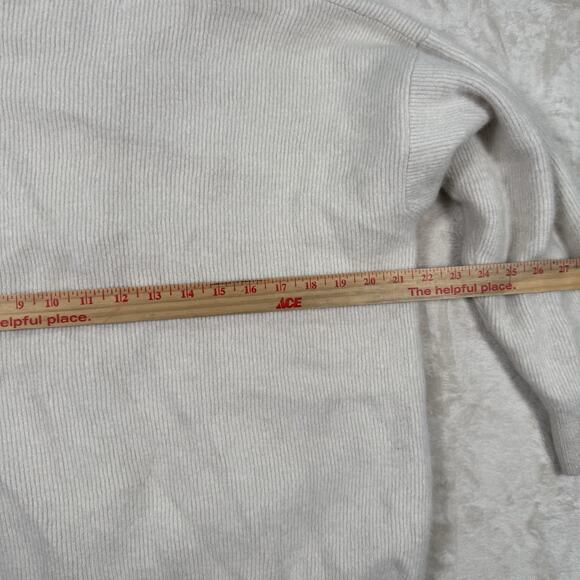 Yellow Label Co. 100% Cashmere Cardigan Button Color Oatmeal Beige Size Medium - Picture 6 of 7